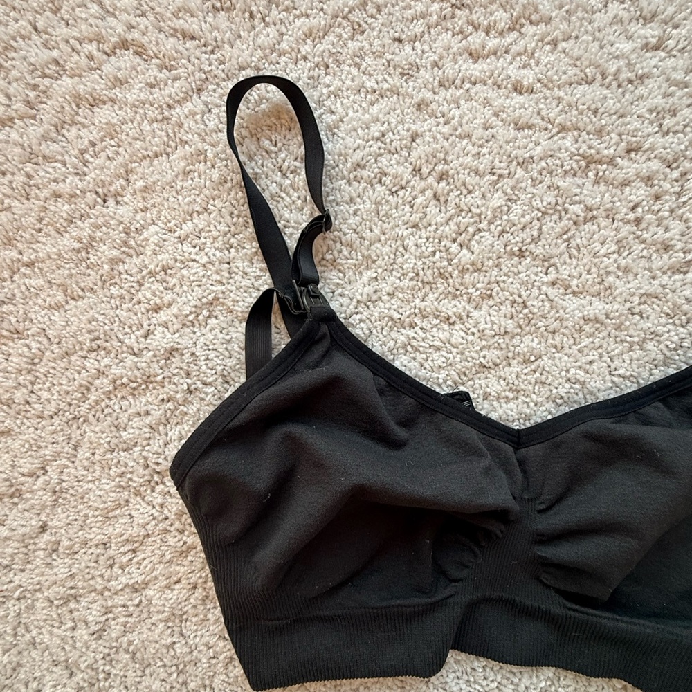 Auden Nursing Seamless Bra Size L Black | Wireless Breastfeeding Soft Cup - Picture 8 of 11